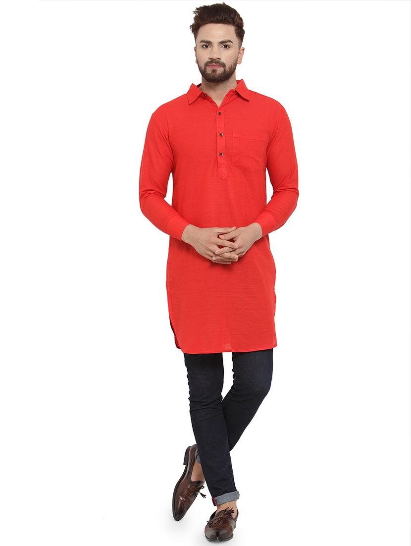 men long sleeves solid pathani kurta - 21712204 - Zoom Image - 0