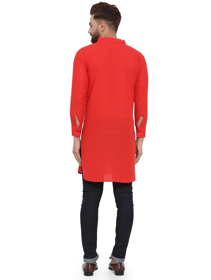 men long sleeves solid pathani kurta - 21712204 - Standard Image - 3