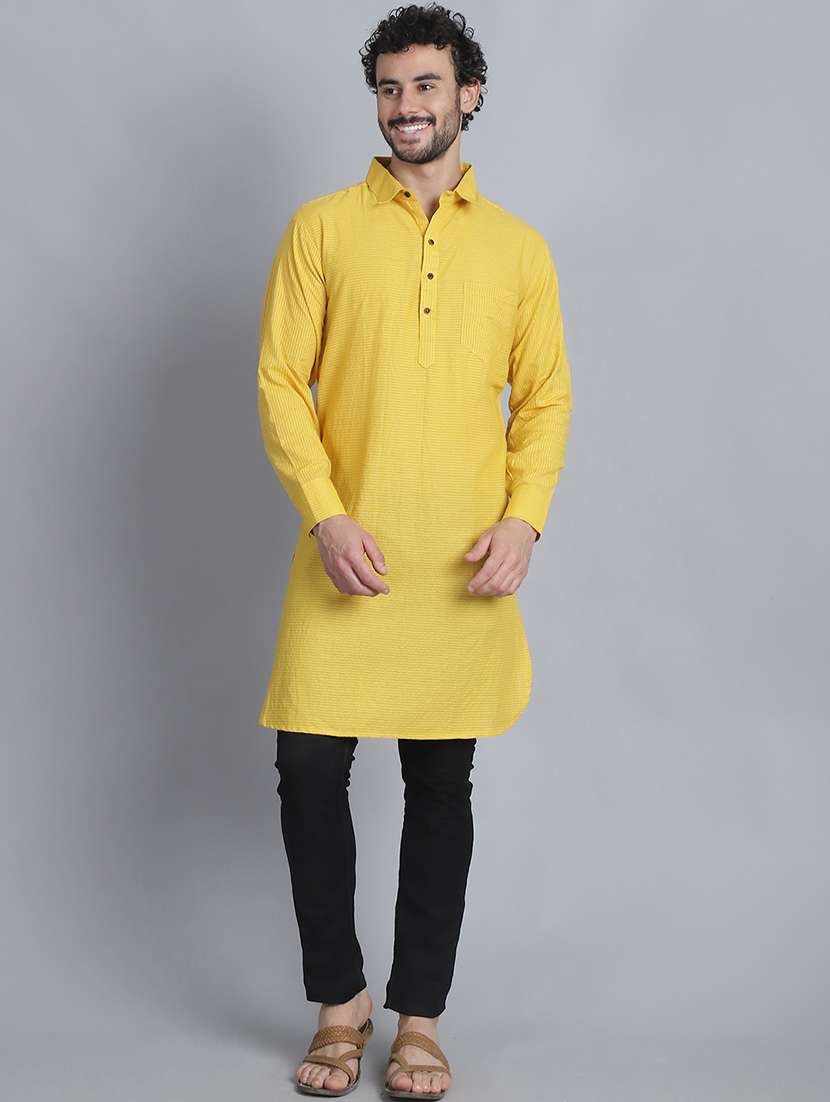 men long sleeves striped pathani kurta - 21712211 -  Zoom Image - 0