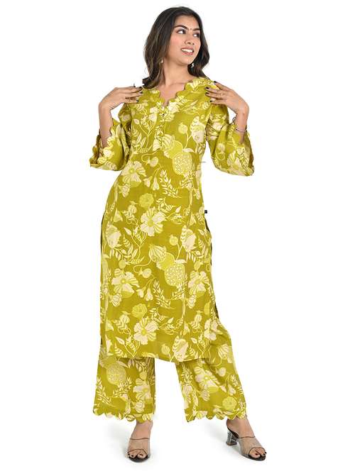 women floral printed kurta palazzo set - 21712230 -  Standard Image - 0