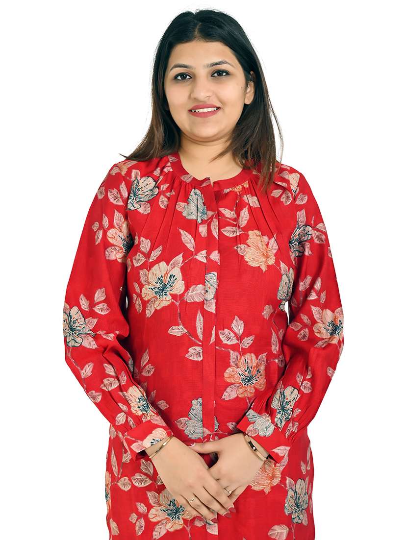 women red floral printed kurta pant set - 21712236 -  Standard Image - 3