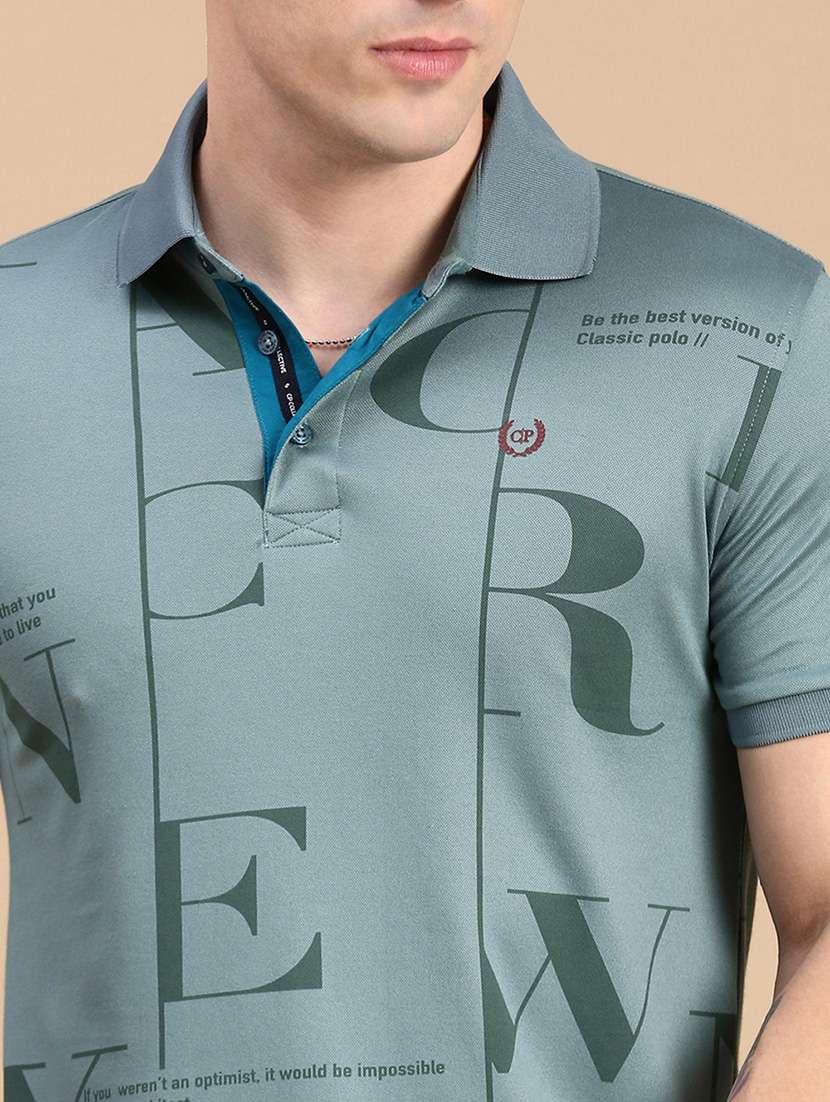 men printed short sleeves polo t t-shirt - 21712278 -  Standard Image - 3