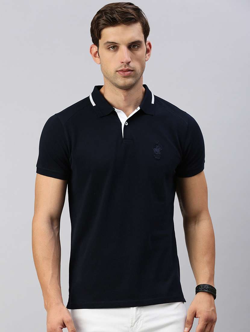 men printed short sleeves polo t-shirt