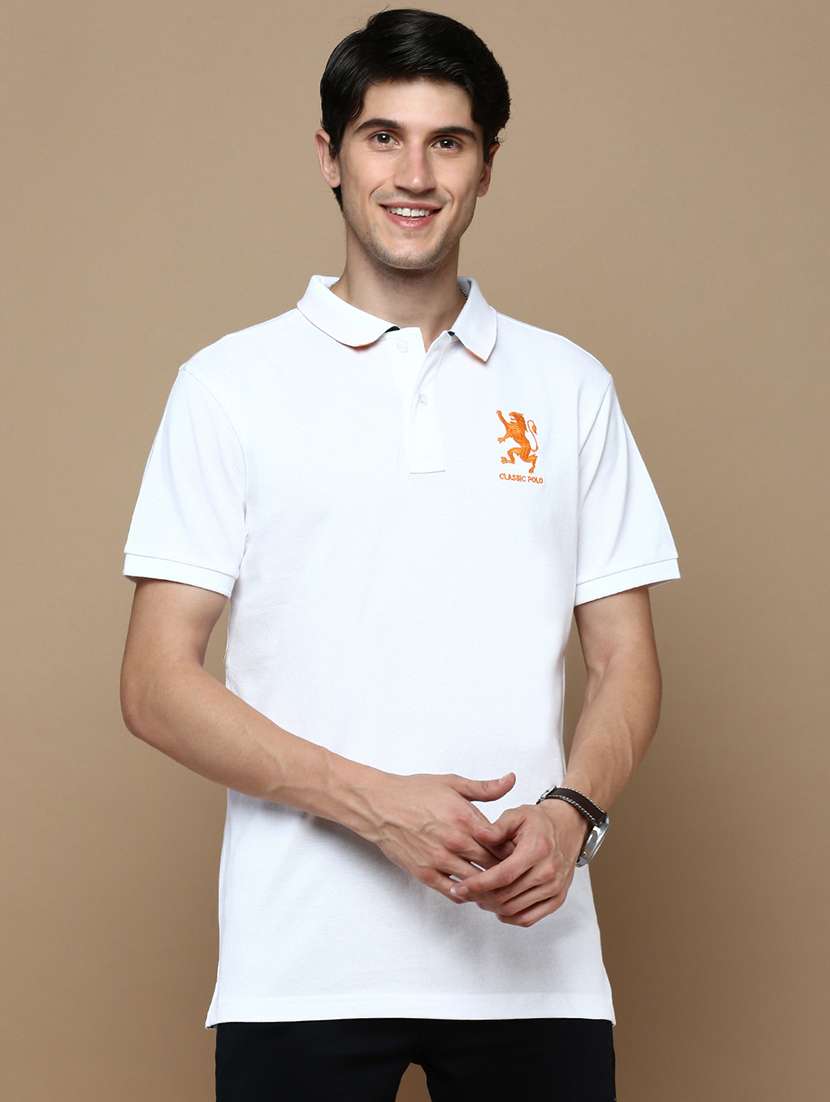 men printed short sleeves polo t-shirt