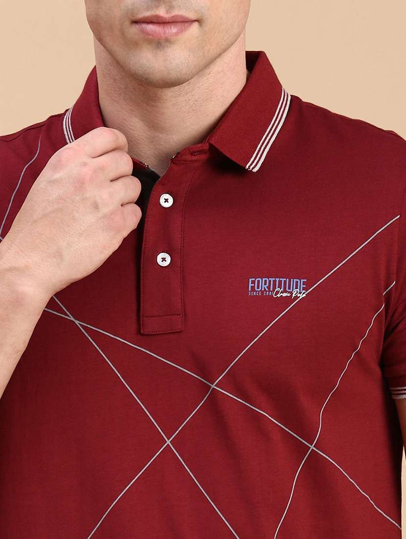 men printed short sleeves polo t-shirt - 21712303 -  Standard Image - 3