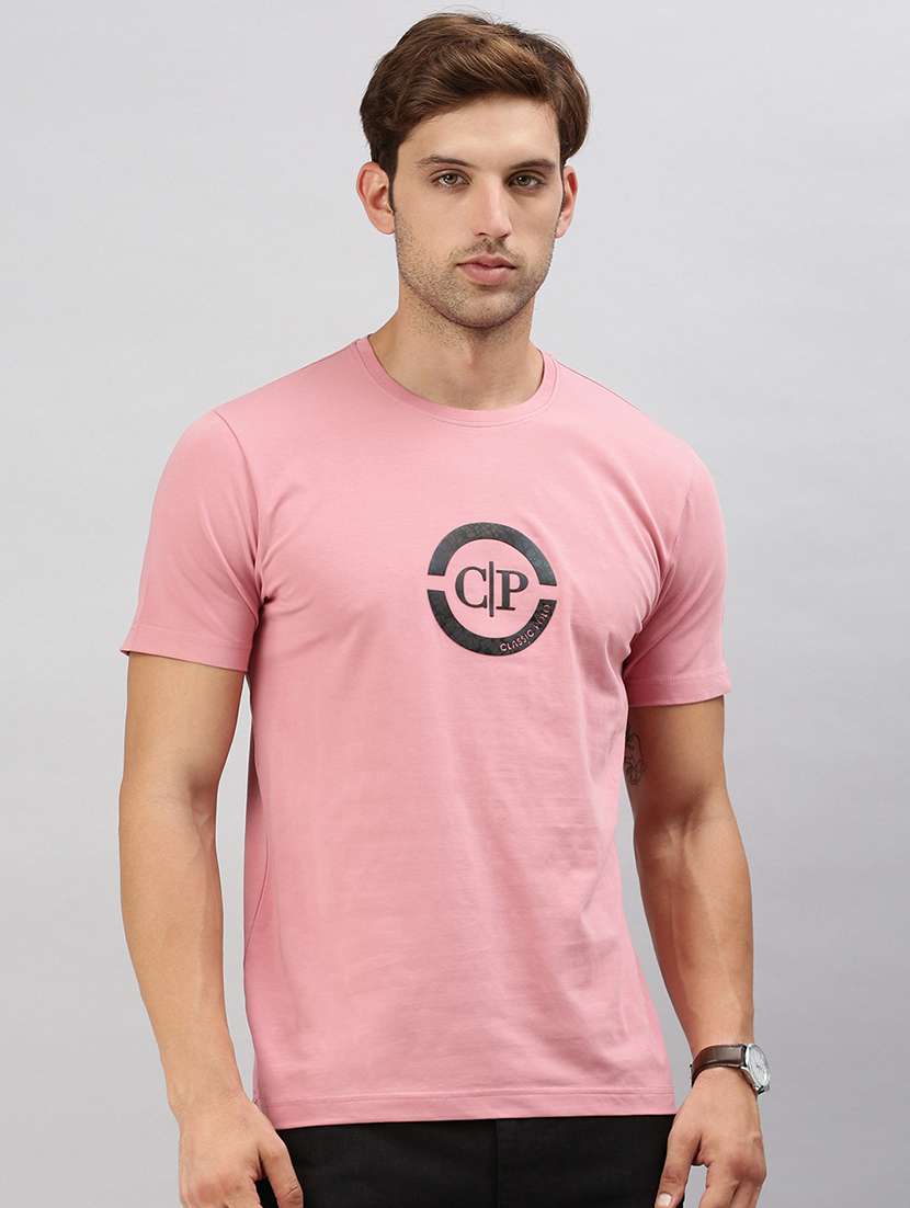 men printed short sleeves t-shirt