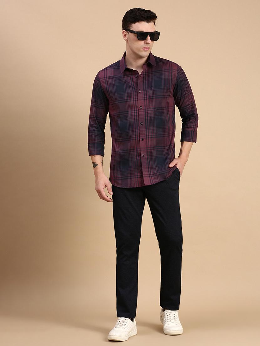 men solid mid rise chinos - 21712343 - Standard Image - 3