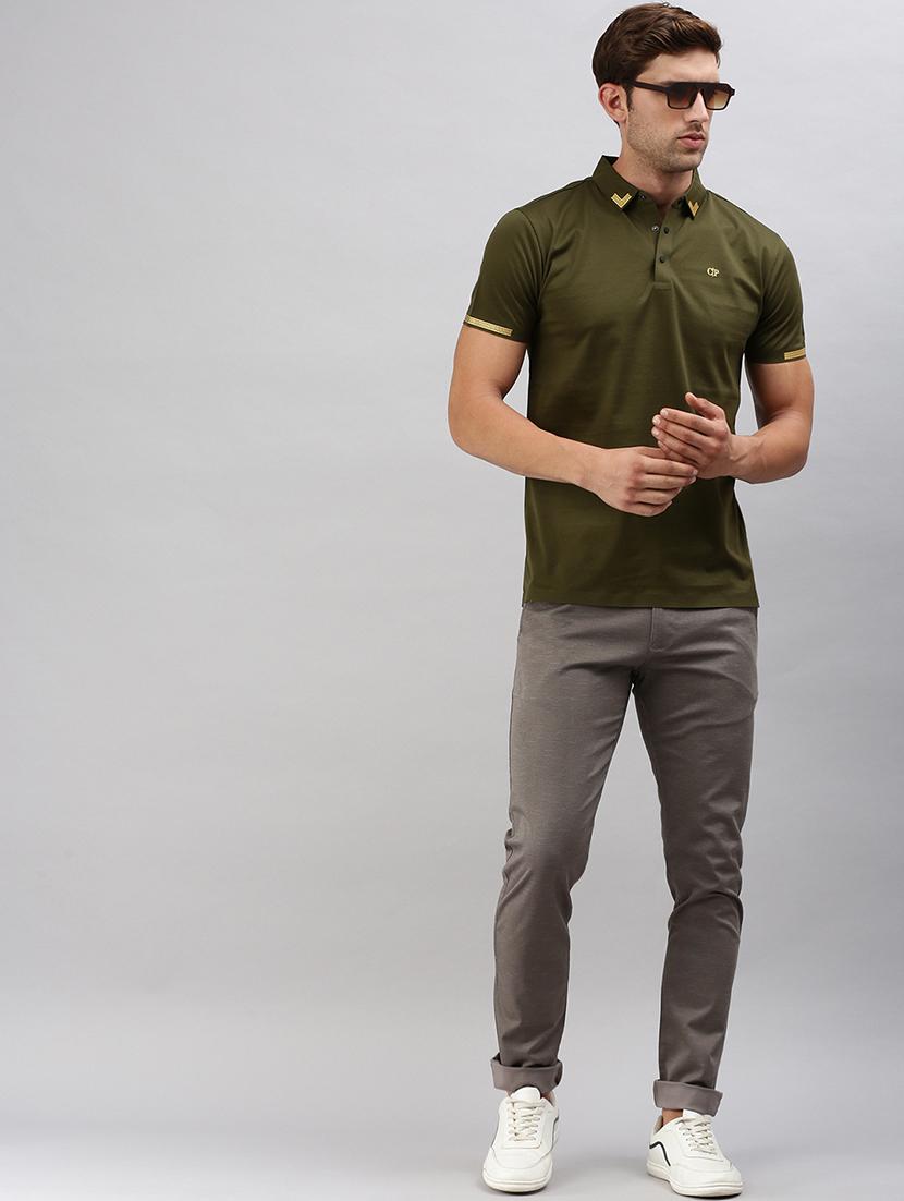 men solid mid rise chinos - 21712346 - Standard Image - 3