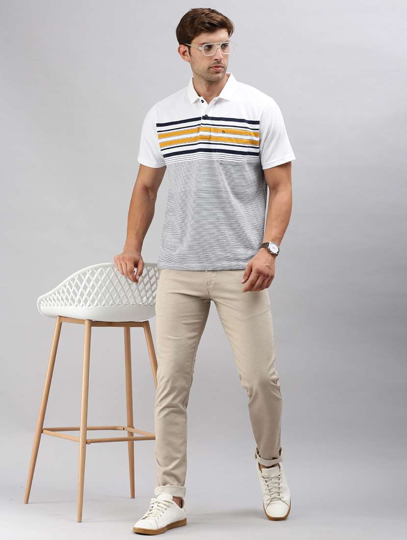 men solid mid rise chinos  - 21712347 -  Standard Image - 3