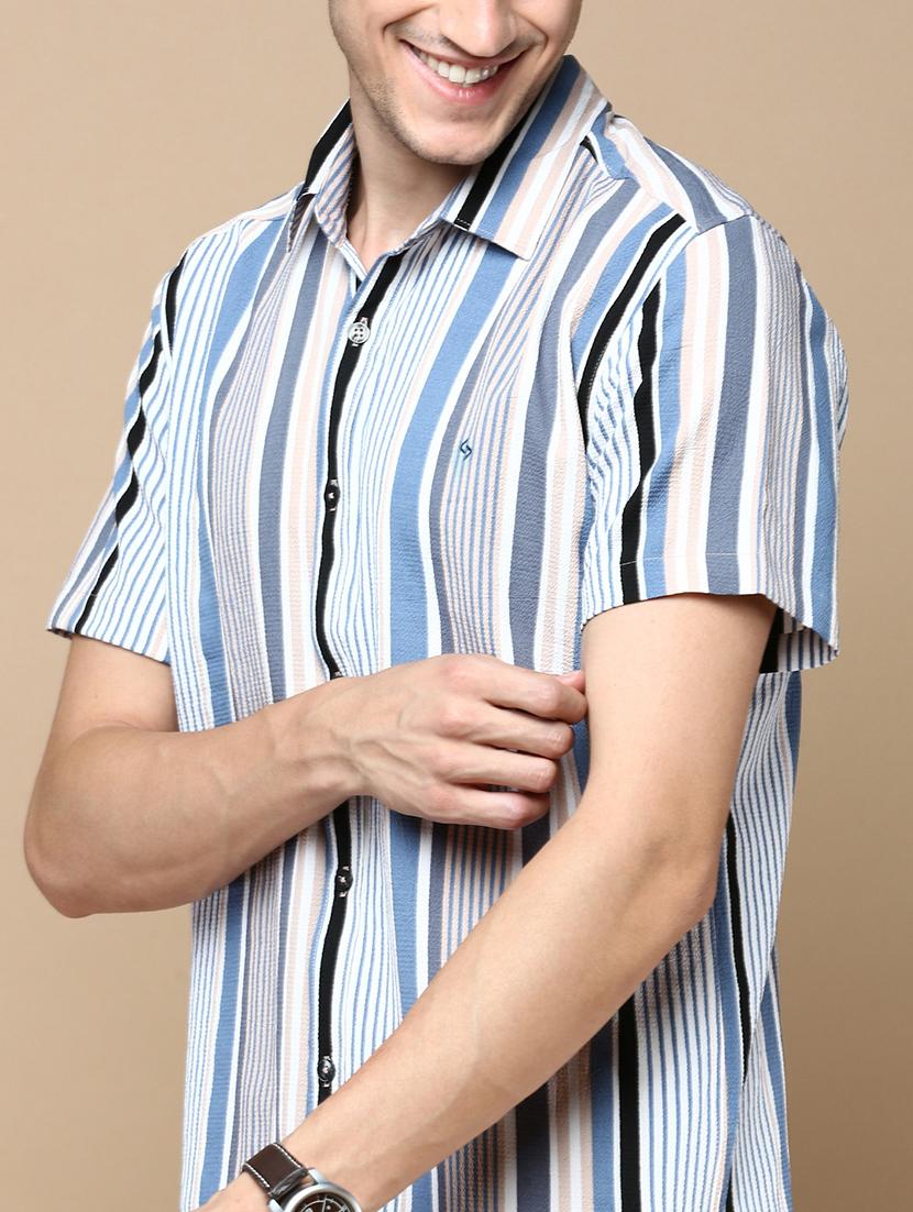 men striped short sleeve shirt - 21712355 - Standard Image - 5