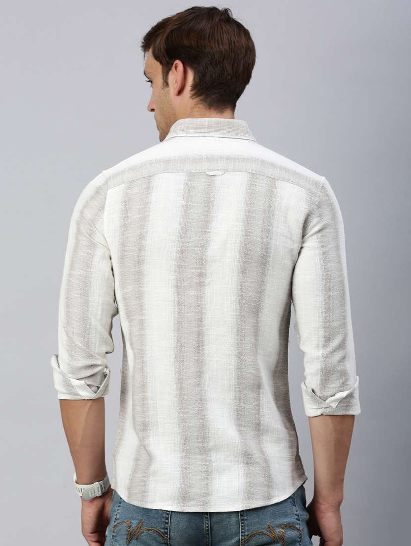 men striped collared casual shirt - 21712371 - Standard Image - 3