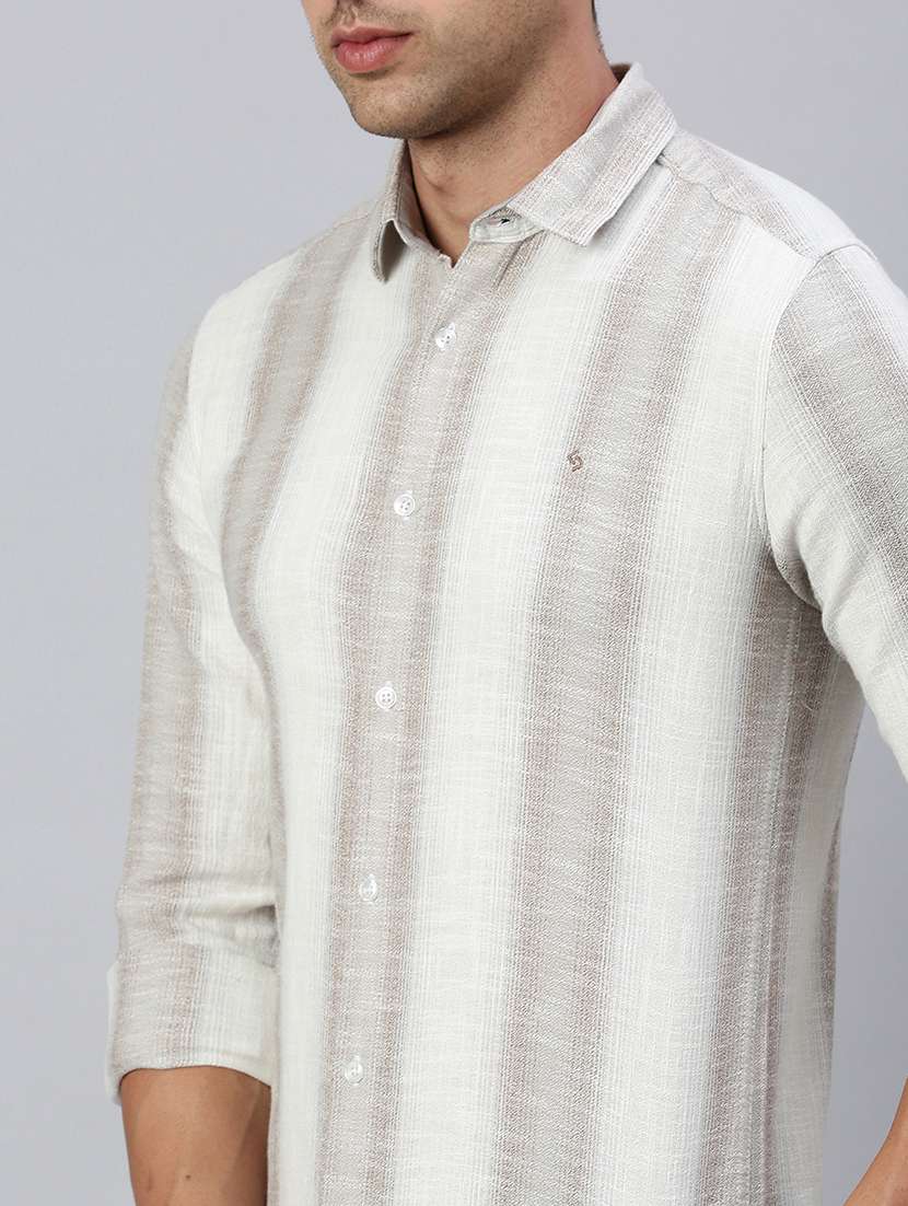 men striped collared casual shirt - 21712371 - Standard Image - 5