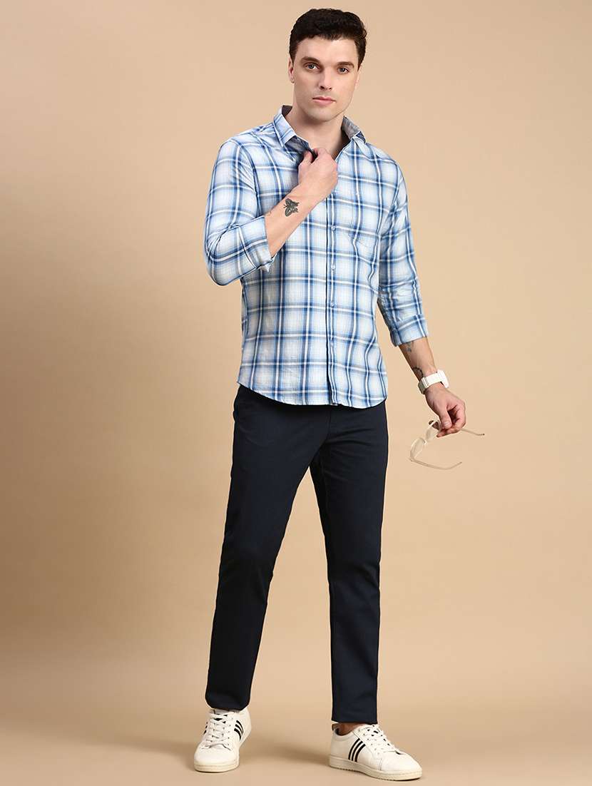 men checkered collared casual shirt - 21712378 - Standard Image - 3