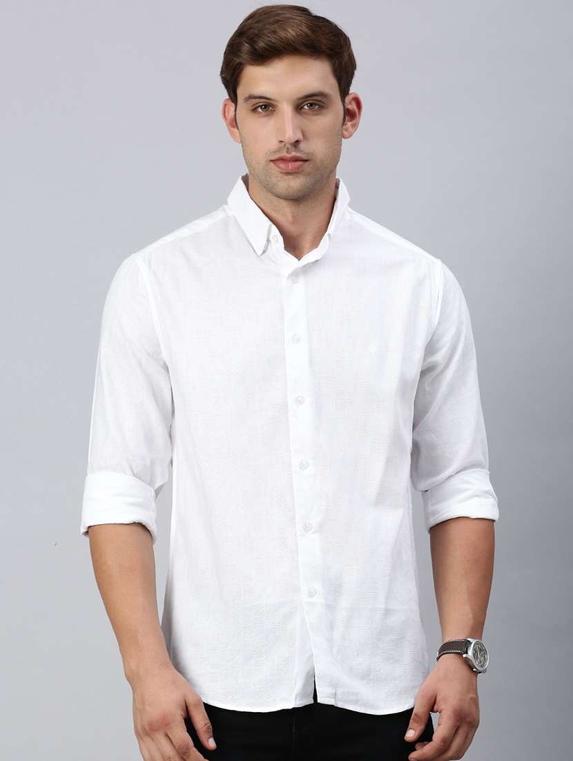 white cotton casual shirt