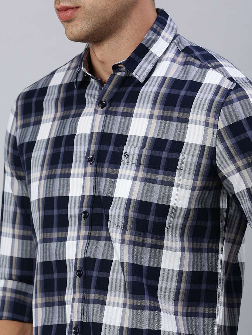 men checkered collared casual shirt - 21712401 -  Standard Image - 5
