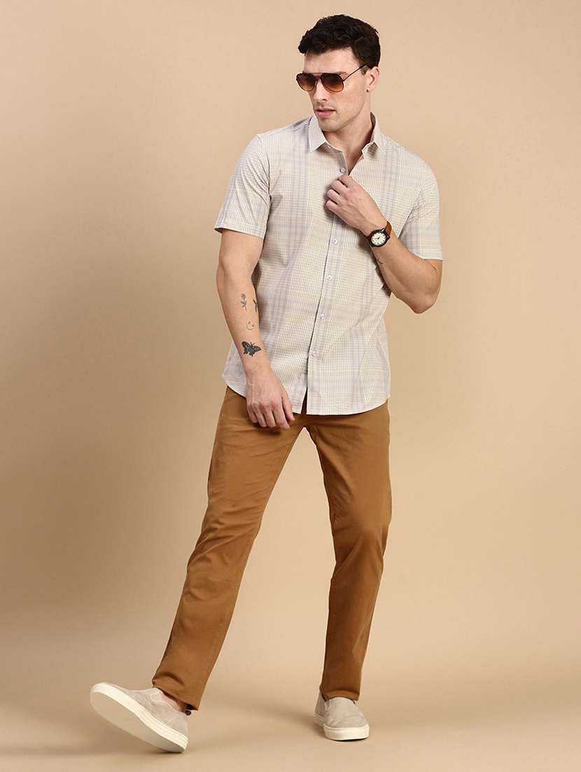 men checkered collared casual shirt - 21712402 -  Standard Image - 3