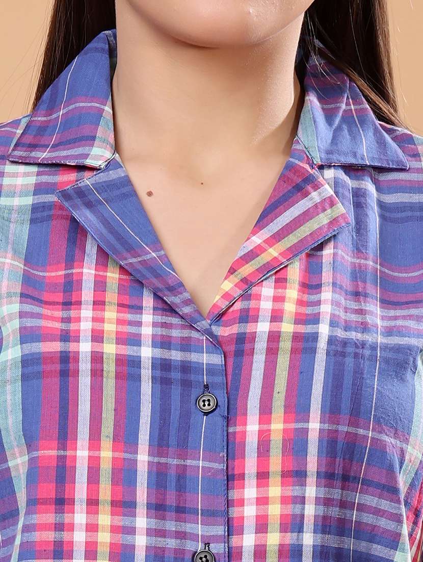 women checkered long sleeve shirt - 21712502 -  Standard Image - 5