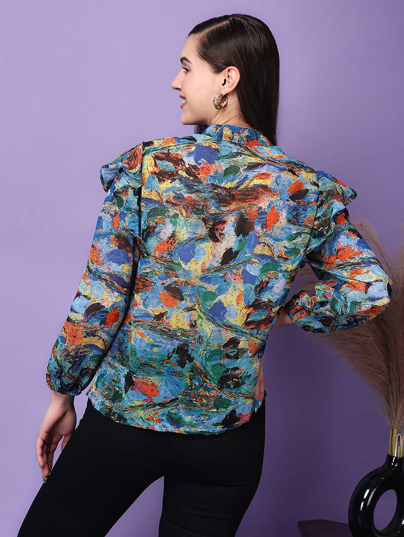 women printed long sleeve shirt - 21712520 - Standard Image - 3