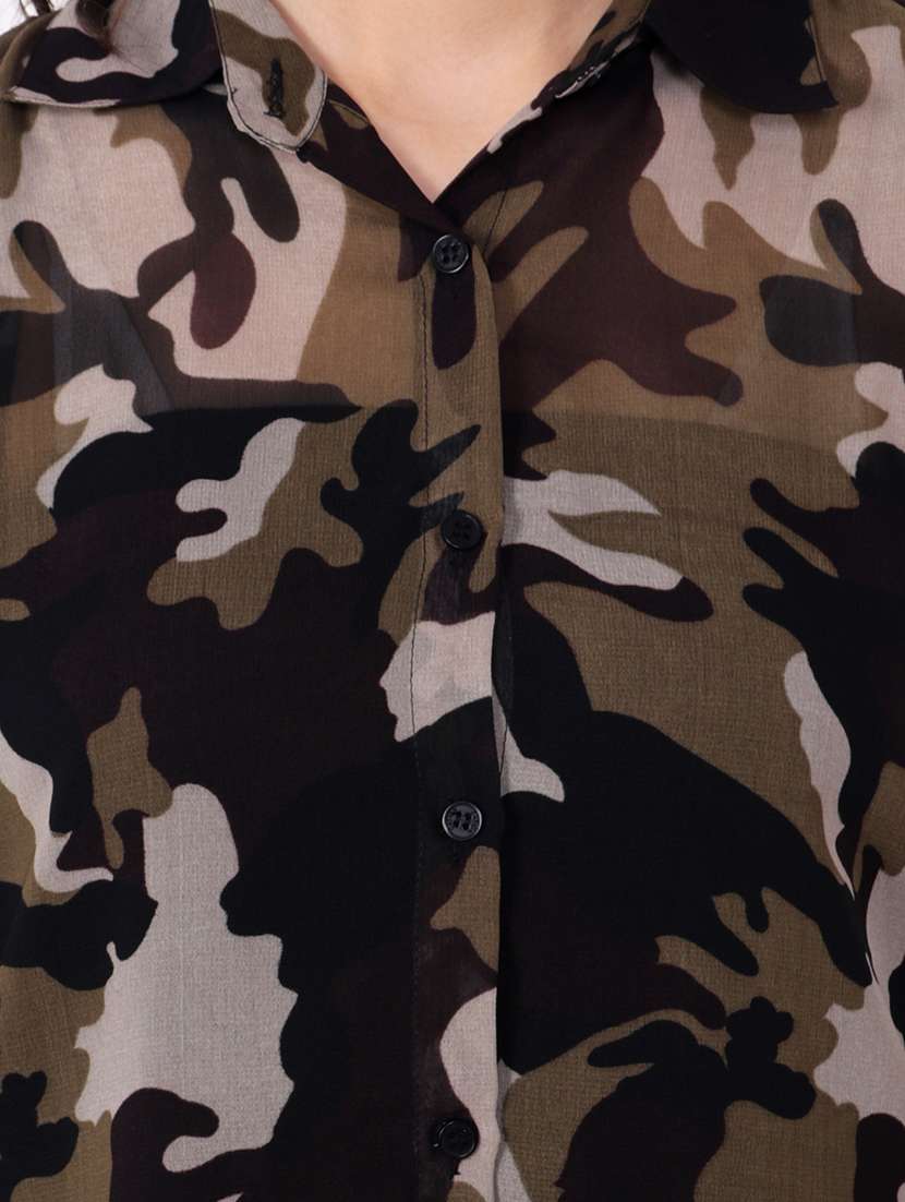 women printed cold shoulder shirt - 21712528 -  Standard Image - 5