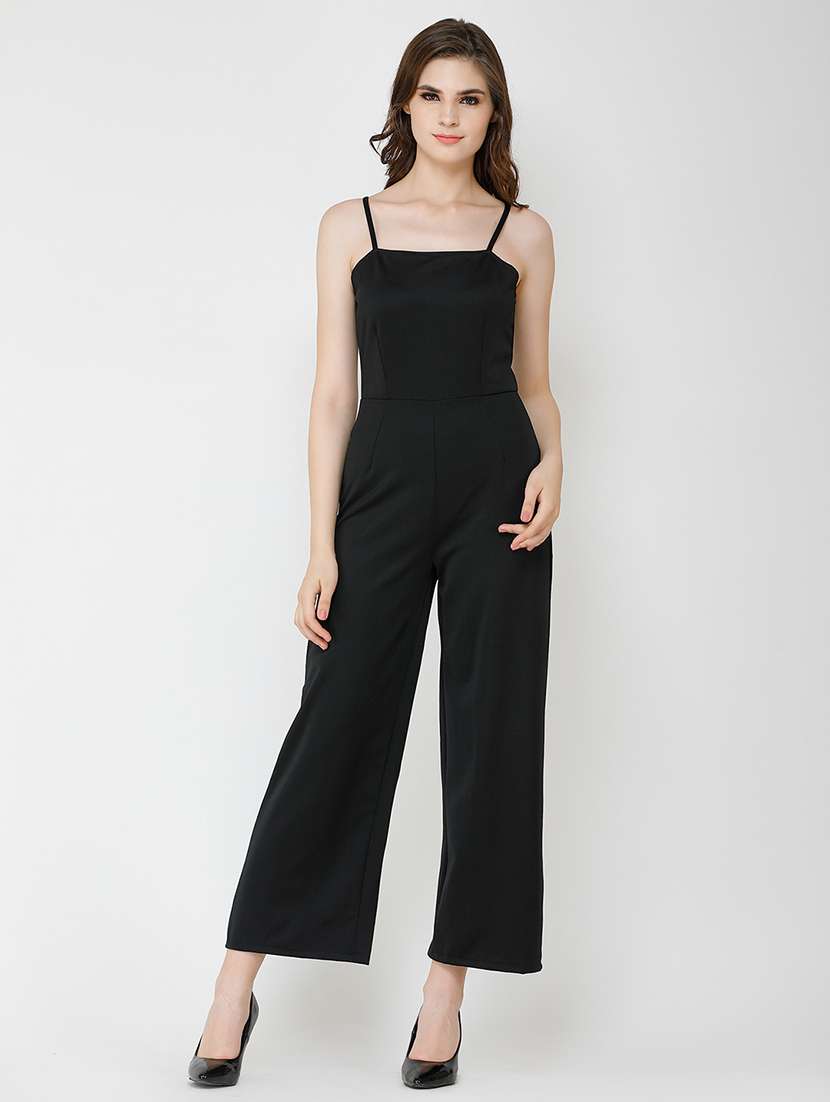 women solid shoulder strap full length jumpsuit - 21712589 -  Zoom Image - 0