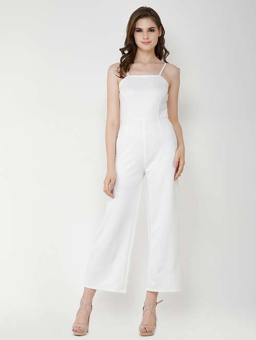 women solid shoulder strap full length jumpsuit - 21712594 -  Standard Image - 0