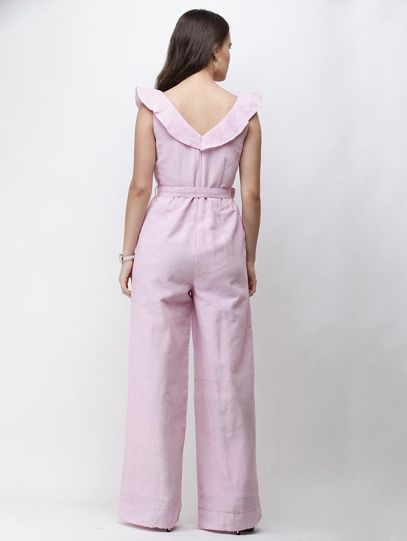 women solid full leg jumpsuit - 21712602 - Standard Image - 3
