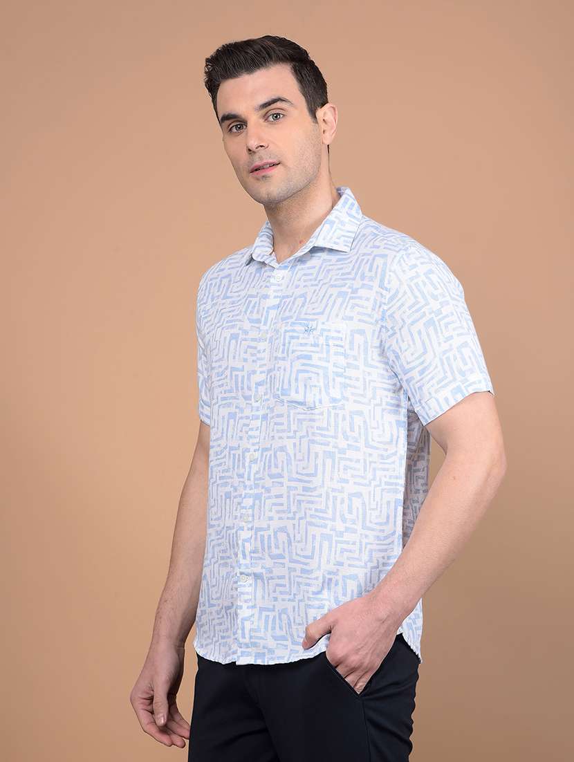 blue cotton casual shirt