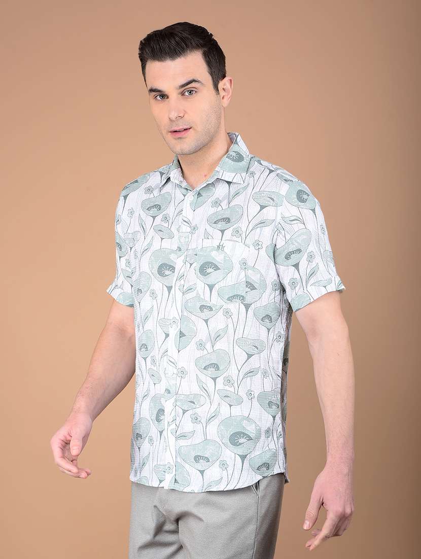 men printed collared casual shirt