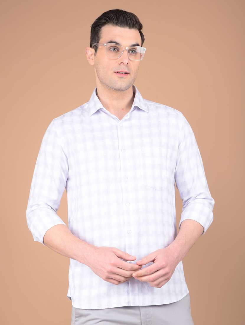 men checkered collared casual shirt