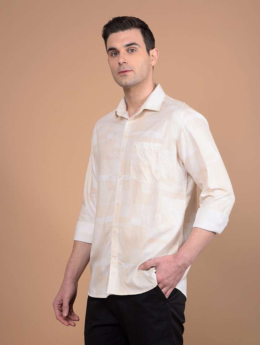 men checkered collared casual shirt