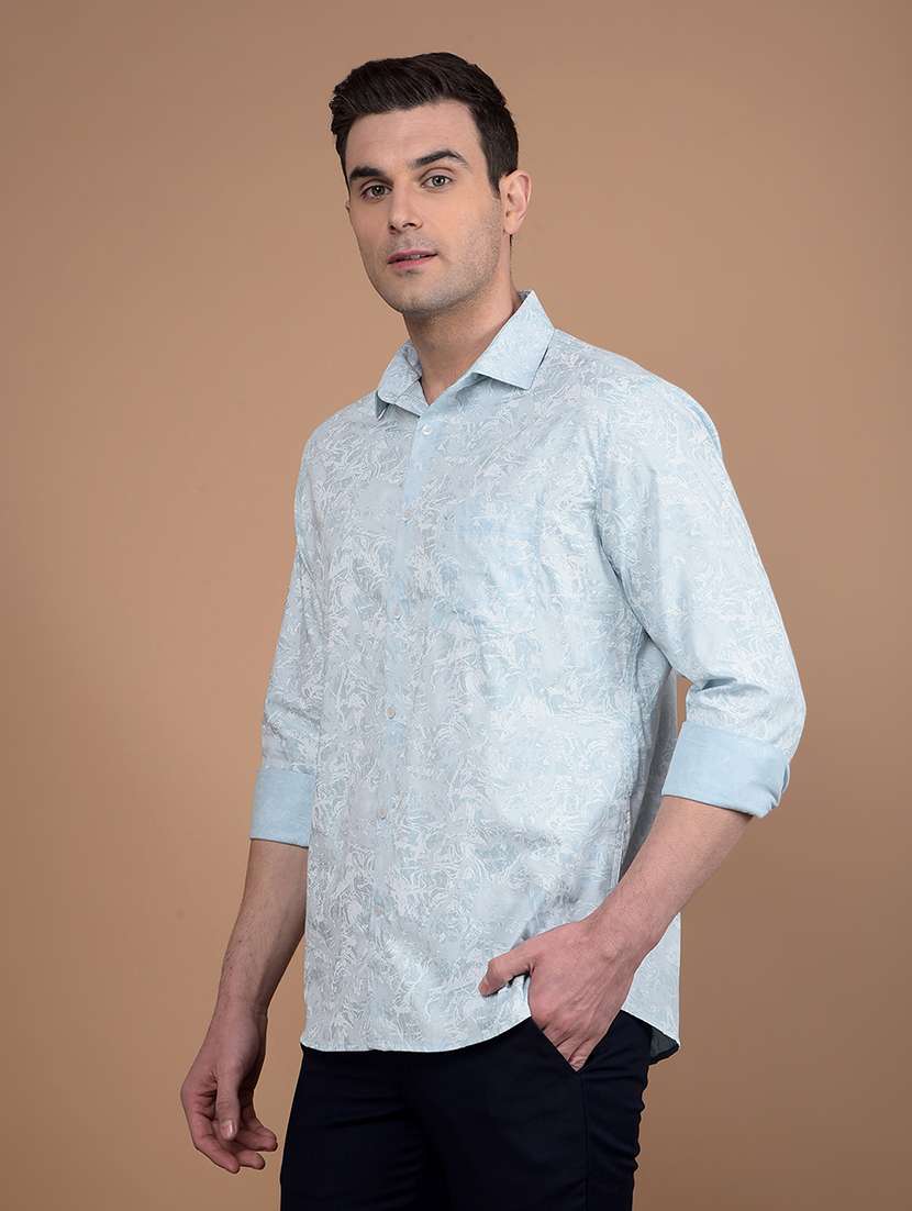 men printed collared casual shirt