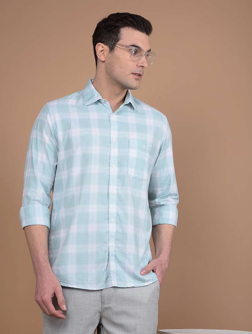 men checkered collared casual shirt