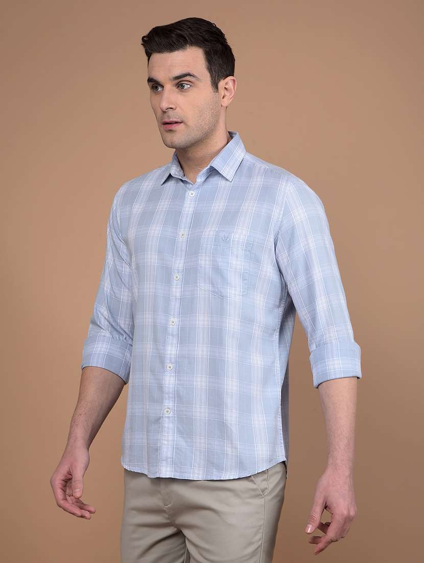 men checkered collared casual shirt