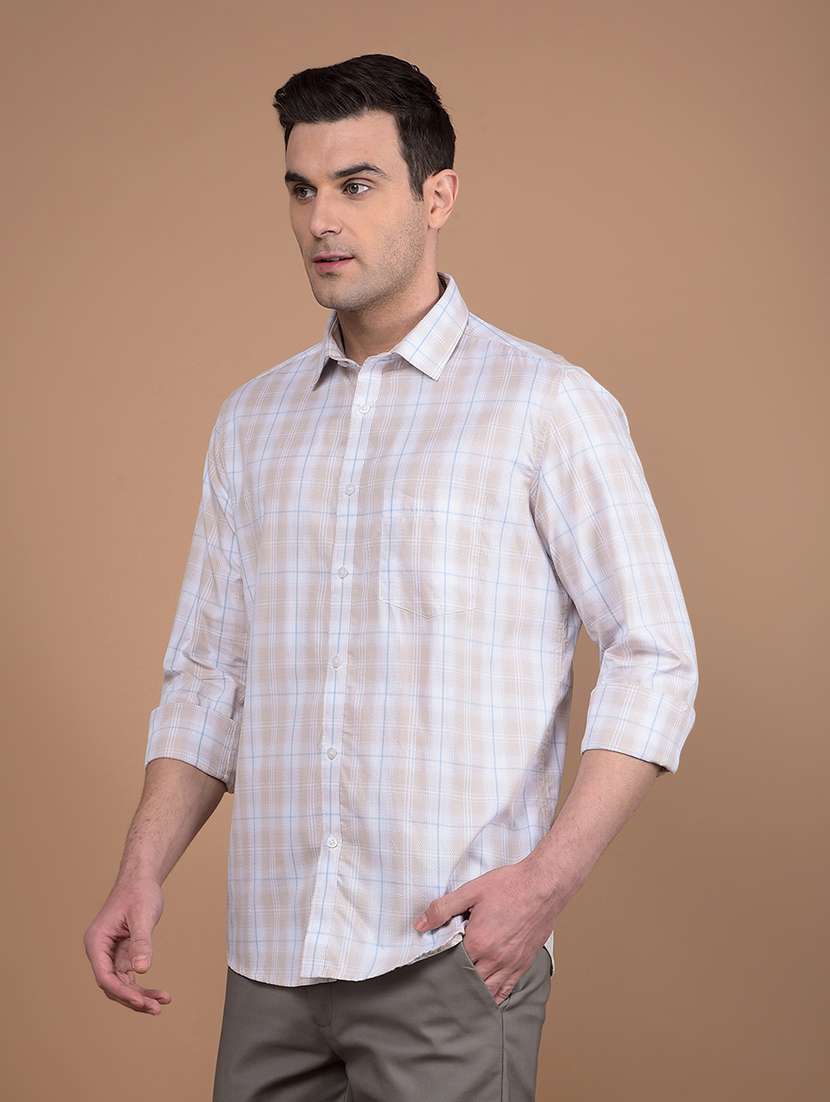 men checkered collared casual shirt