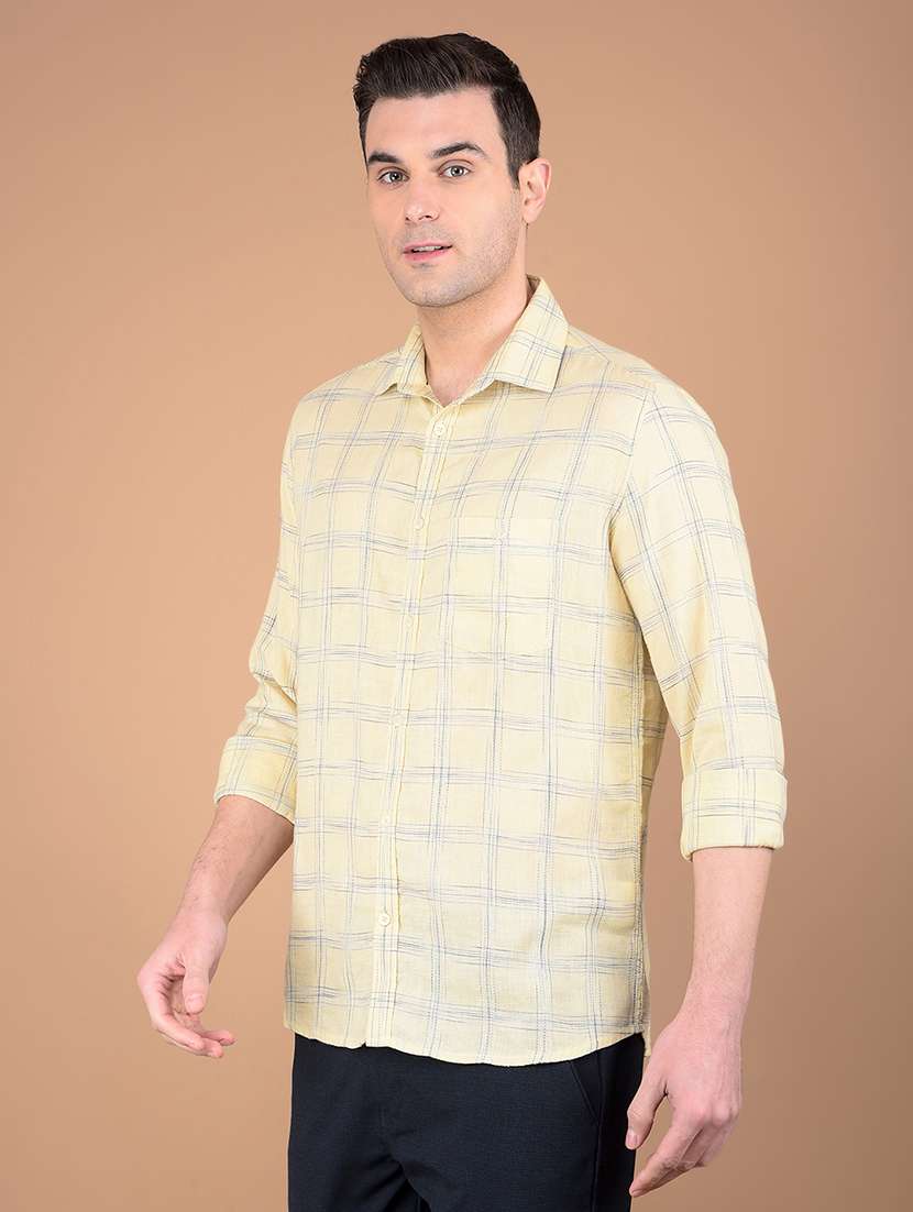 men checkered collared casual shirt