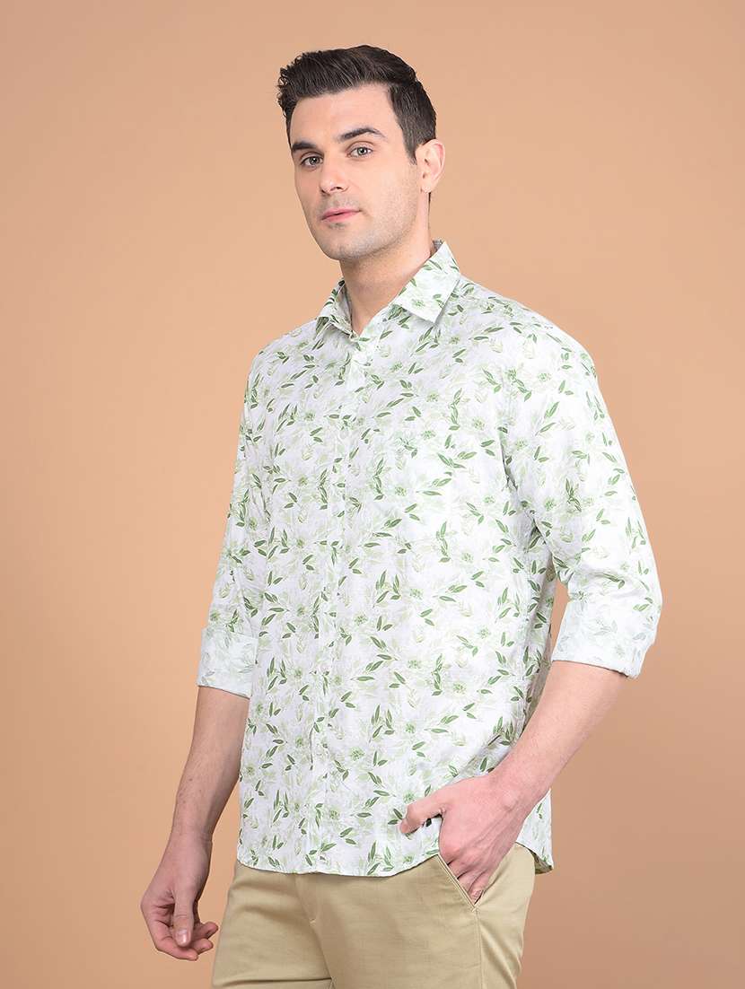men printed collared casual shirt