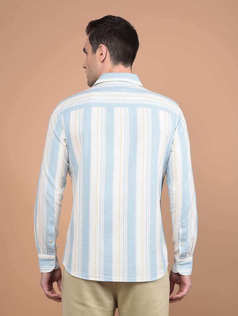 men striped collared casual shirt - 21713407 -  Standard Image - 3