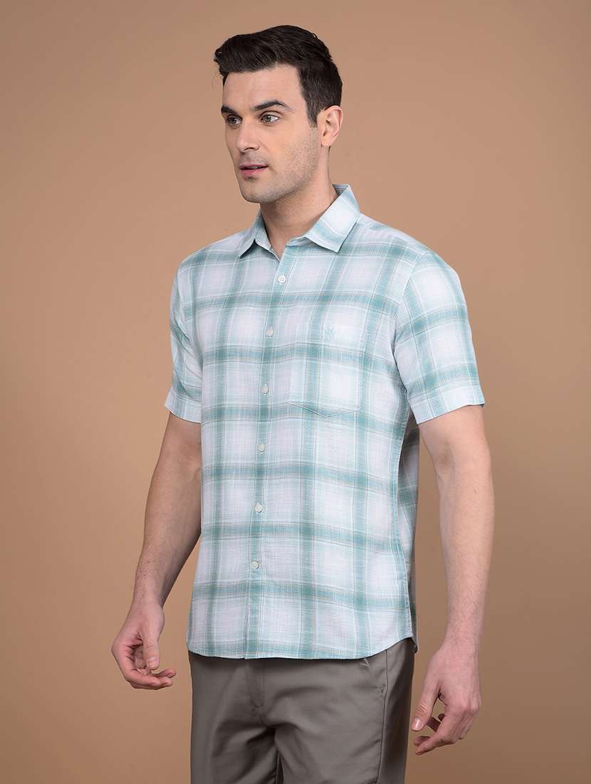 men checkered collared casual shirt