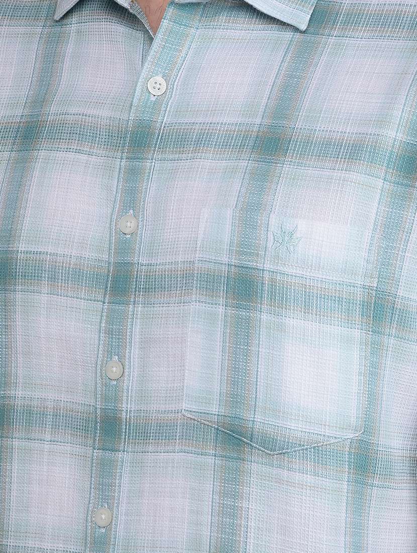 men checkered collared casual shirt - 21713417 -  Standard Image - 5