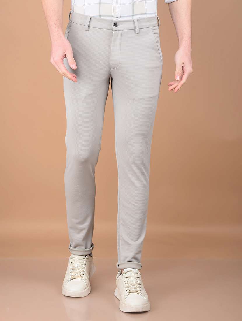 men solid mid rise chinos - 21713419 - Zoom Image - 0