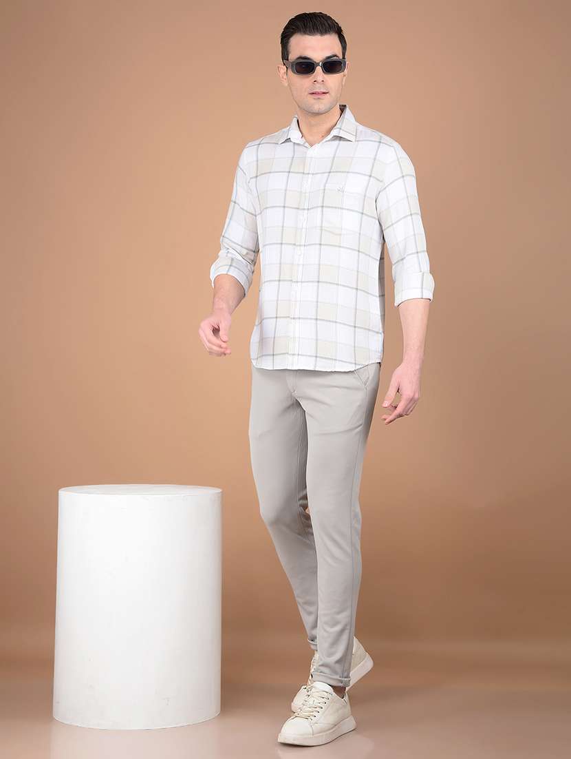 men solid mid rise chinos - 21713419 - Standard Image - 5