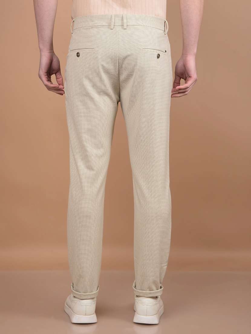 men solid mid rise chinos  - 21713421 -  Standard Image - 3
