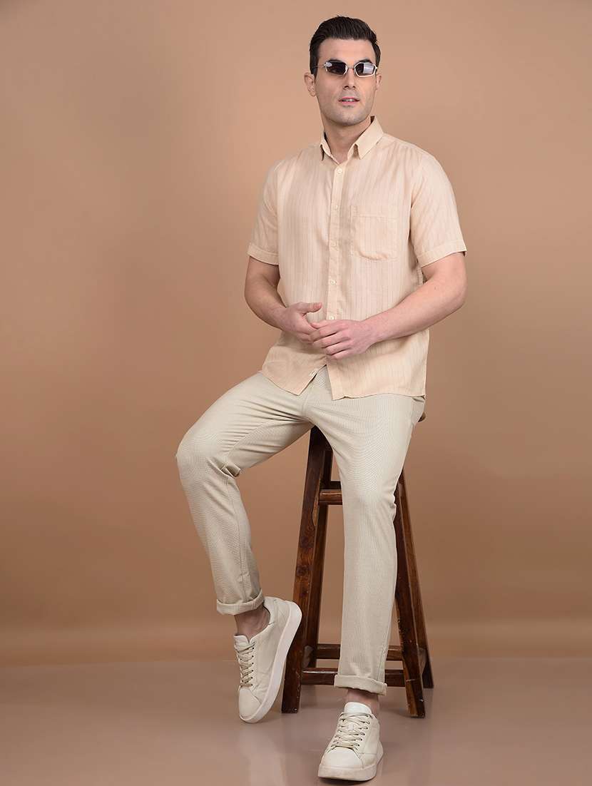 men solid mid rise chinos  - 21713421 -  Standard Image - 5