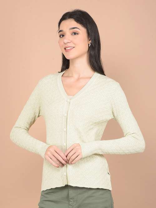 women acrylic long sleeve cardigan - 21713429 -  Standard Image - 0