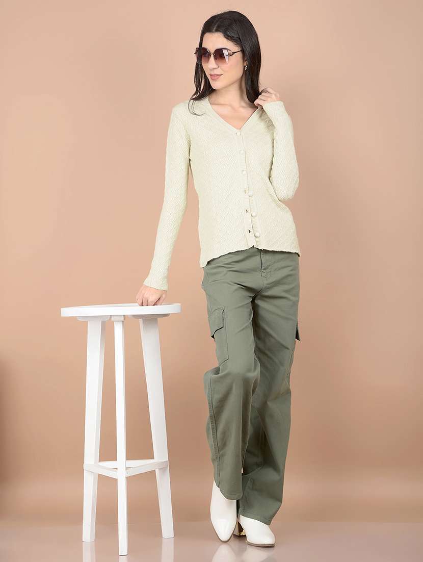 women acrylic long sleeve cardigan - 21713429 - Standard Image - 3