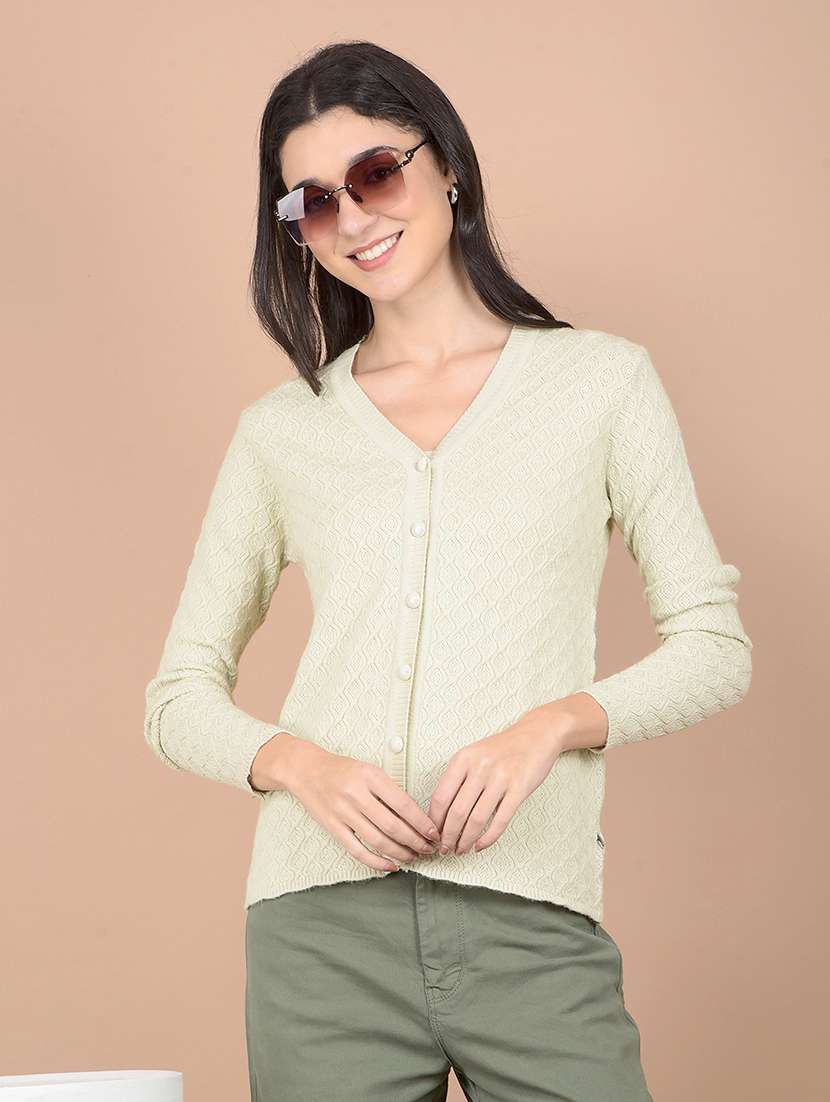 women acrylic long sleeve cardigan - 21713429 - Standard Image - 5