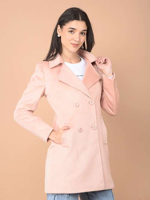 women solid long sleeve trench coat - 21713442 -  Standard Image - 0