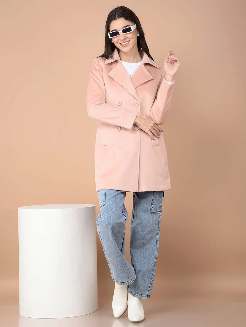 women solid long sleeve trench coat - 21713442 -  Standard Image - 3
