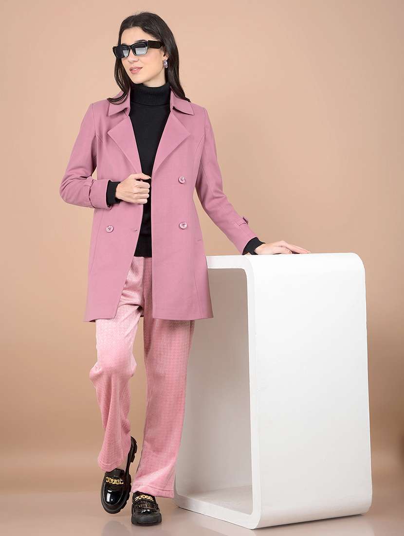 women solid long sleeve trench coat  - 21713446 -  Standard Image - 3