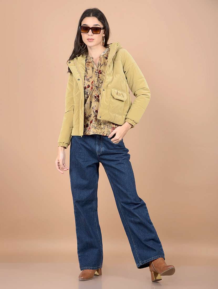 women solid hooded puffer jacket - 21713450 - Standard Image - 5